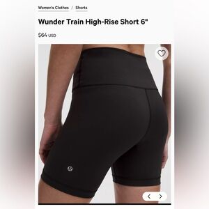 Wunder Train High-Rise Black Shorts like new